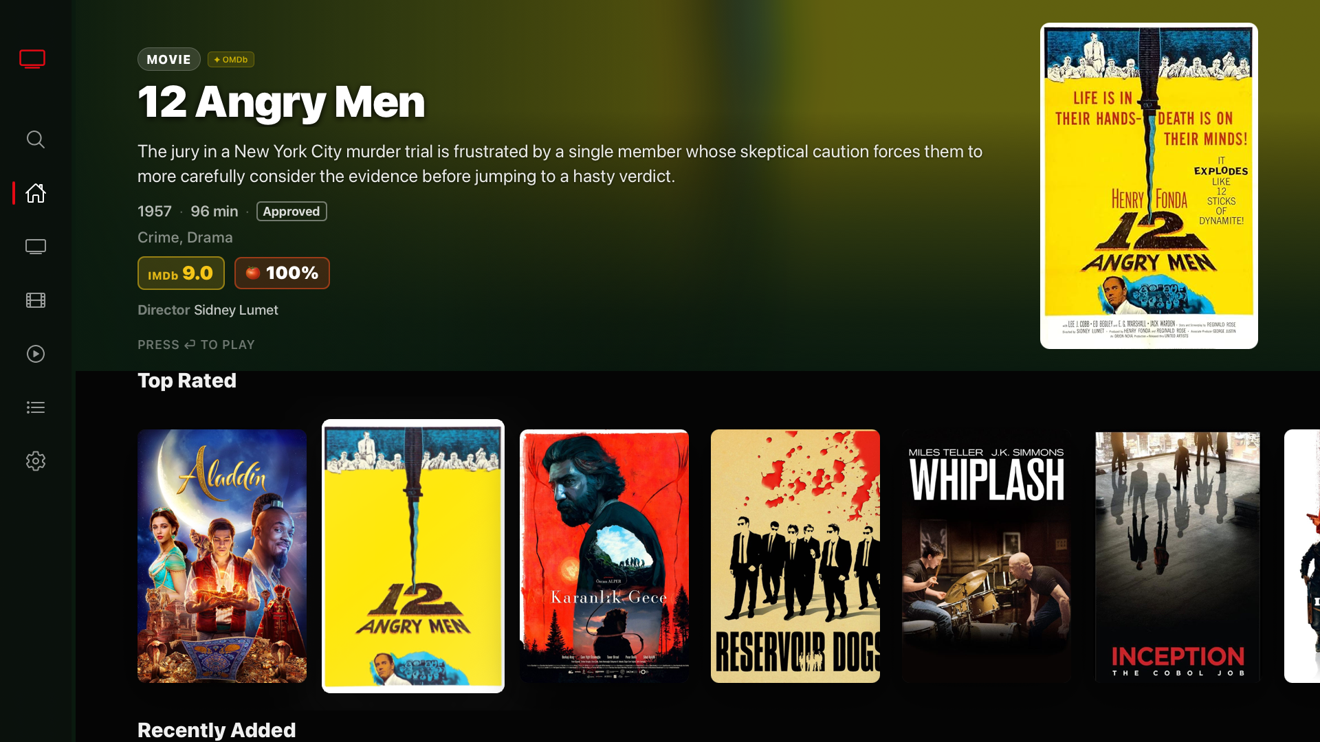 NextGen IPTV Player VOD interface — movie library with Zilio subscription